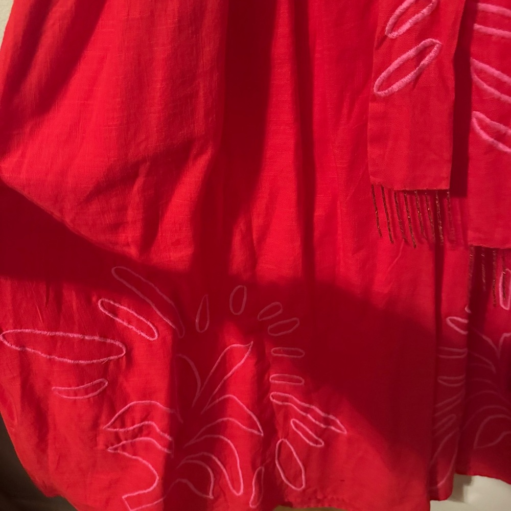 NWT Ciebon Eliza Embroidered A-Line Dress in Red Sz L - Picture 14 of 15
